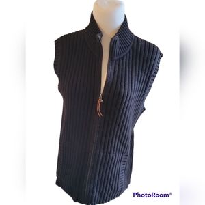 Ralph Lauren green label sweater vest black. Cable knit large